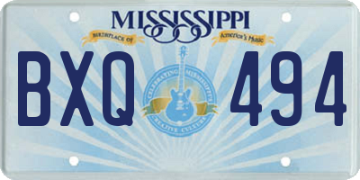 MS license plate BXQ494