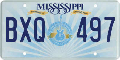 MS license plate BXQ497