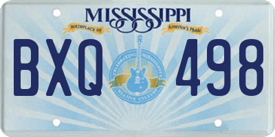 MS license plate BXQ498