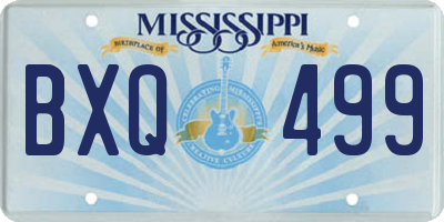 MS license plate BXQ499