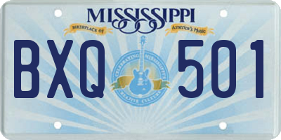 MS license plate BXQ501