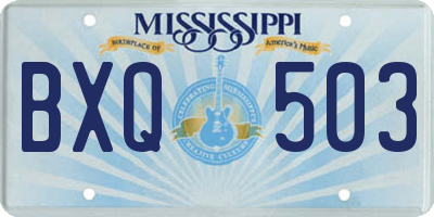MS license plate BXQ503