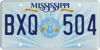 MS license plate BXQ504