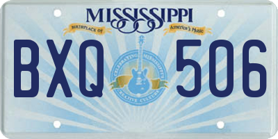MS license plate BXQ506