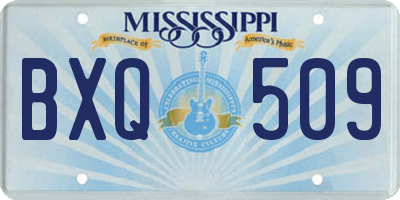MS license plate BXQ509