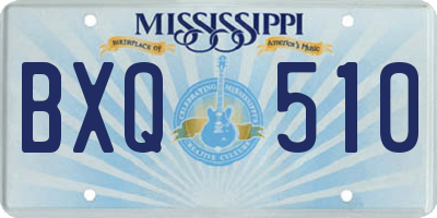 MS license plate BXQ510