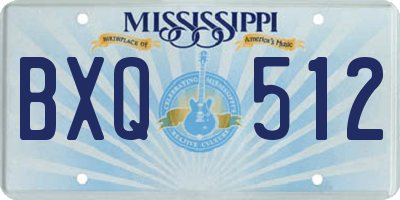 MS license plate BXQ512