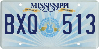 MS license plate BXQ513