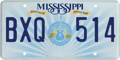 MS license plate BXQ514