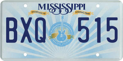 MS license plate BXQ515