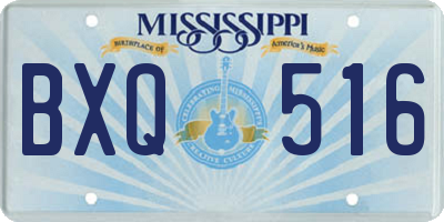 MS license plate BXQ516