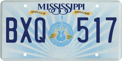 MS license plate BXQ517