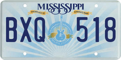 MS license plate BXQ518