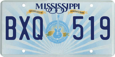 MS license plate BXQ519