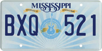 MS license plate BXQ521