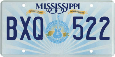 MS license plate BXQ522