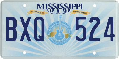 MS license plate BXQ524