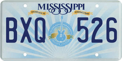 MS license plate BXQ526