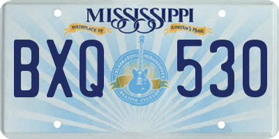 MS license plate BXQ530