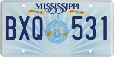 MS license plate BXQ531