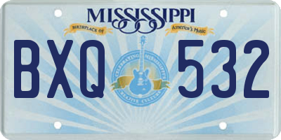 MS license plate BXQ532