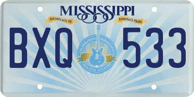 MS license plate BXQ533