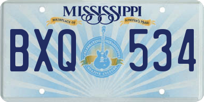 MS license plate BXQ534
