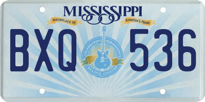 MS license plate BXQ536