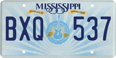 MS license plate BXQ537
