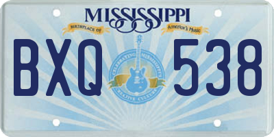 MS license plate BXQ538