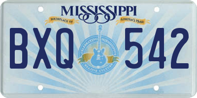 MS license plate BXQ542