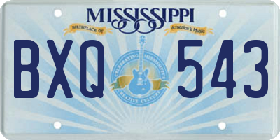 MS license plate BXQ543