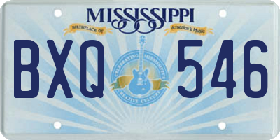 MS license plate BXQ546