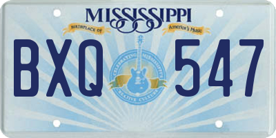 MS license plate BXQ547