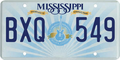 MS license plate BXQ549