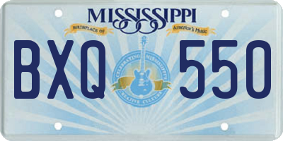 MS license plate BXQ550