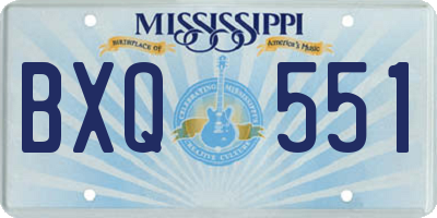 MS license plate BXQ551