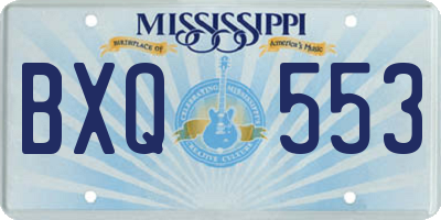 MS license plate BXQ553