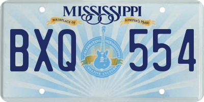 MS license plate BXQ554
