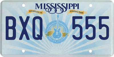 MS license plate BXQ555