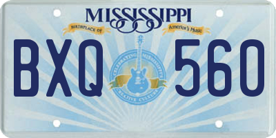 MS license plate BXQ560