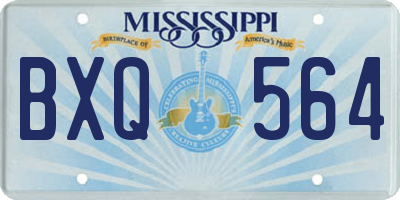 MS license plate BXQ564