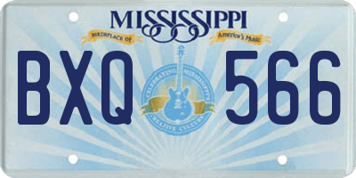 MS license plate BXQ566