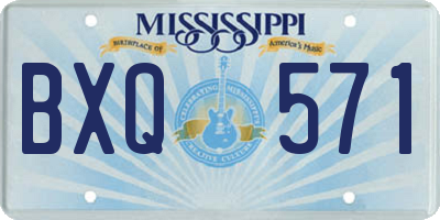 MS license plate BXQ571