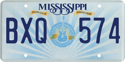 MS license plate BXQ574