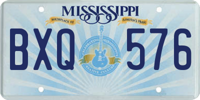 MS license plate BXQ576