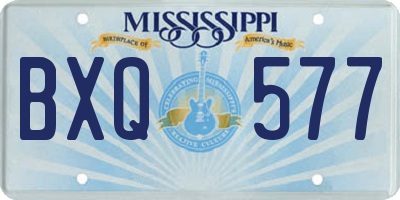 MS license plate BXQ577