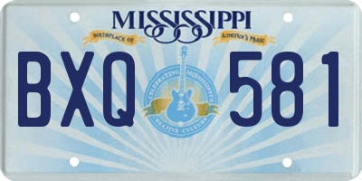 MS license plate BXQ581