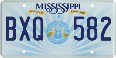 MS license plate BXQ582