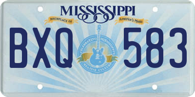 MS license plate BXQ583